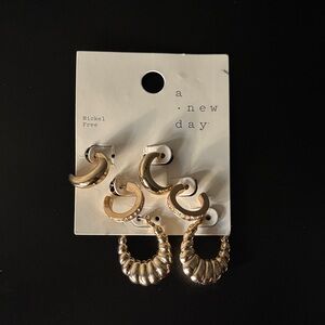 A New Day Gold Textured Hoop Earrings